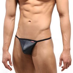 Black glittery string thong with red brand tag on the side by metromalewear perfect scene metal gray 2014 11
