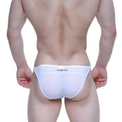 White m2w metroMaleWear prodigy bikini briefs with subtle ribbed texture in white for comfortable daily wear