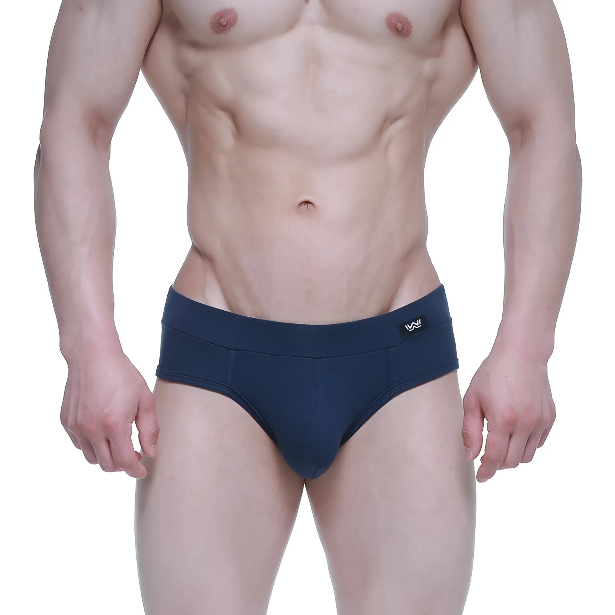 MetroMalewear profundo brief 5203-28 navy blue snug fit briefs with small black logo on waistband