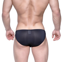 Black mesh briefs with a sleek form-fitting design metro male wear puente bikini 3603-51 front view