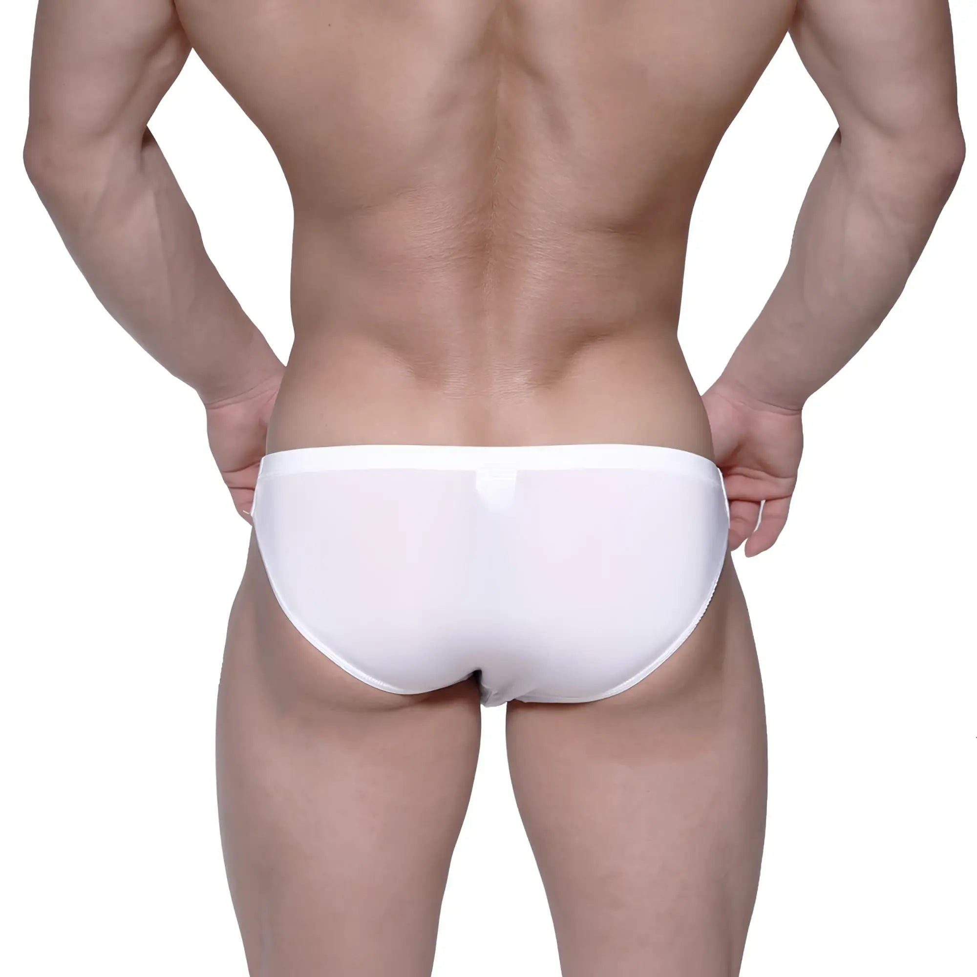 White MetroMaleWear Puente Bikini Crystal 3603-03 briefs with a smooth seamless design and form-fitting fit