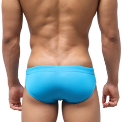 Bright blue metro male wear resorte swim bikini 4917-09 with smooth form-fitting design in front view