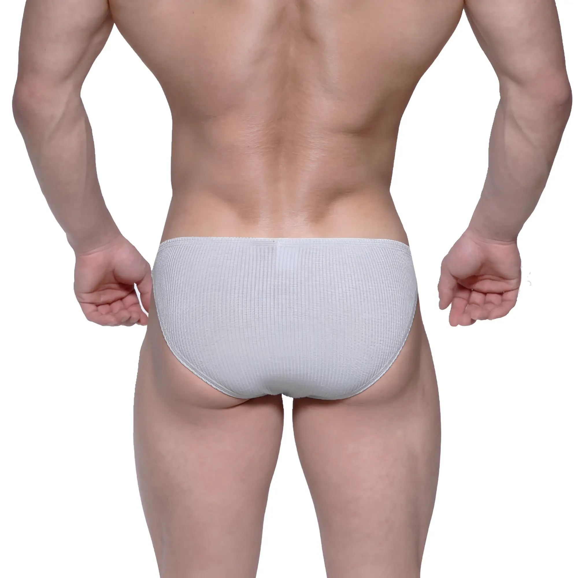 Light gray ribbed cotton briefs metro male wear rivera bikini designed for comfort and everyday use