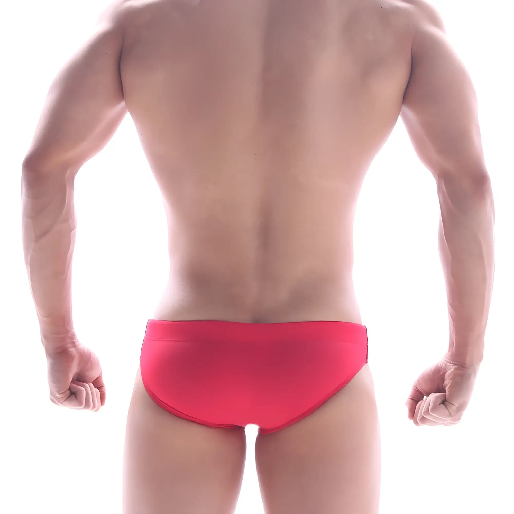 MetroMalewear Scottish swim brief red bright red form-fitting swim trunks designed for stylish swimwear use