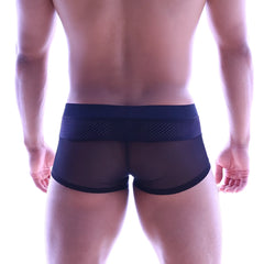 MetroMaleWear sencillo trunk black mesh briefs with perforated waistband for comfortable daily wear
