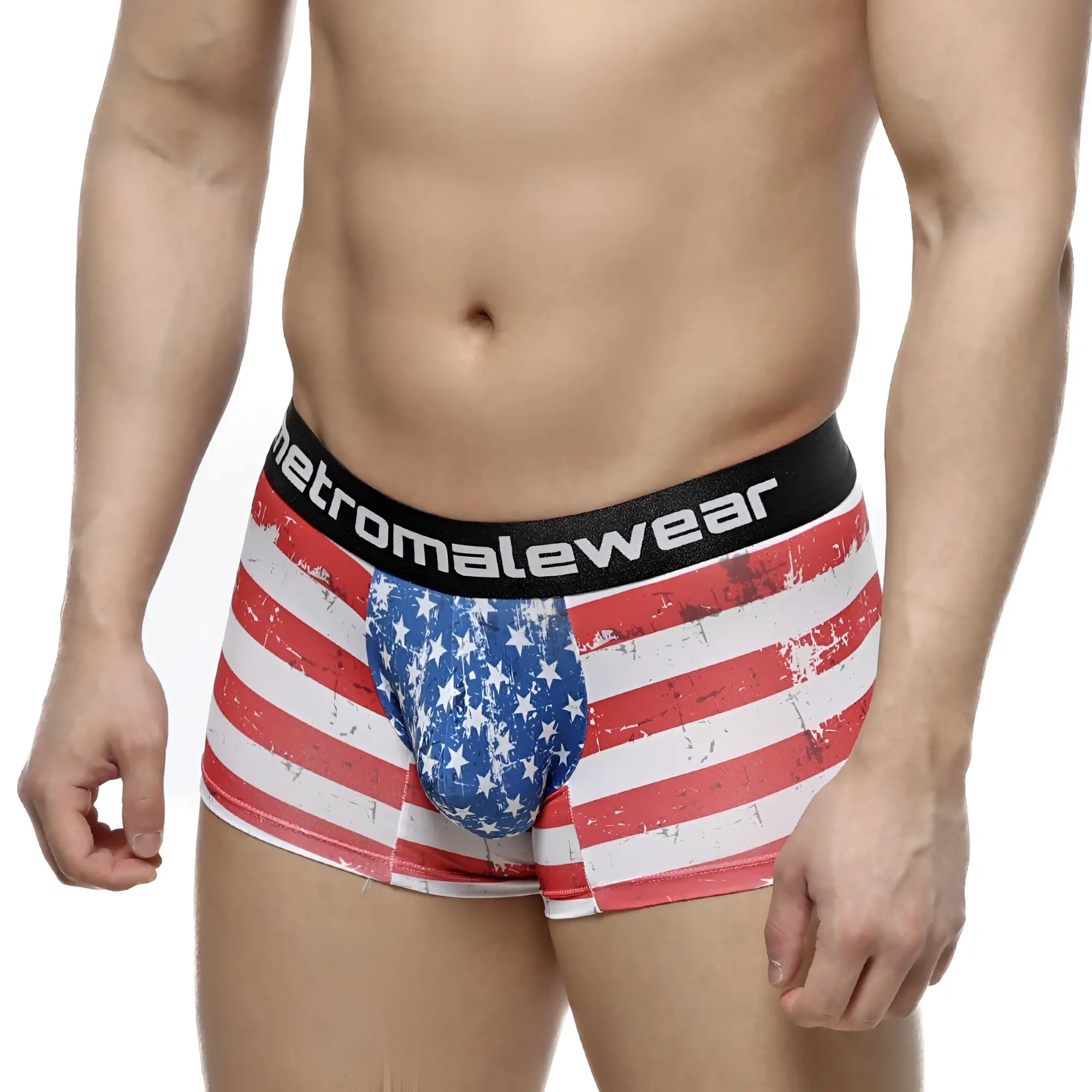 MetroMaleWear short boxer batalla 7 inch 2022 99 men’s boxer briefs with american flag distressed design and black waistband