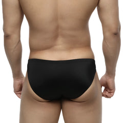 MetroMaleWear silicon swim bikini black briefs with smooth form-fitting design for comfortable swimwear use