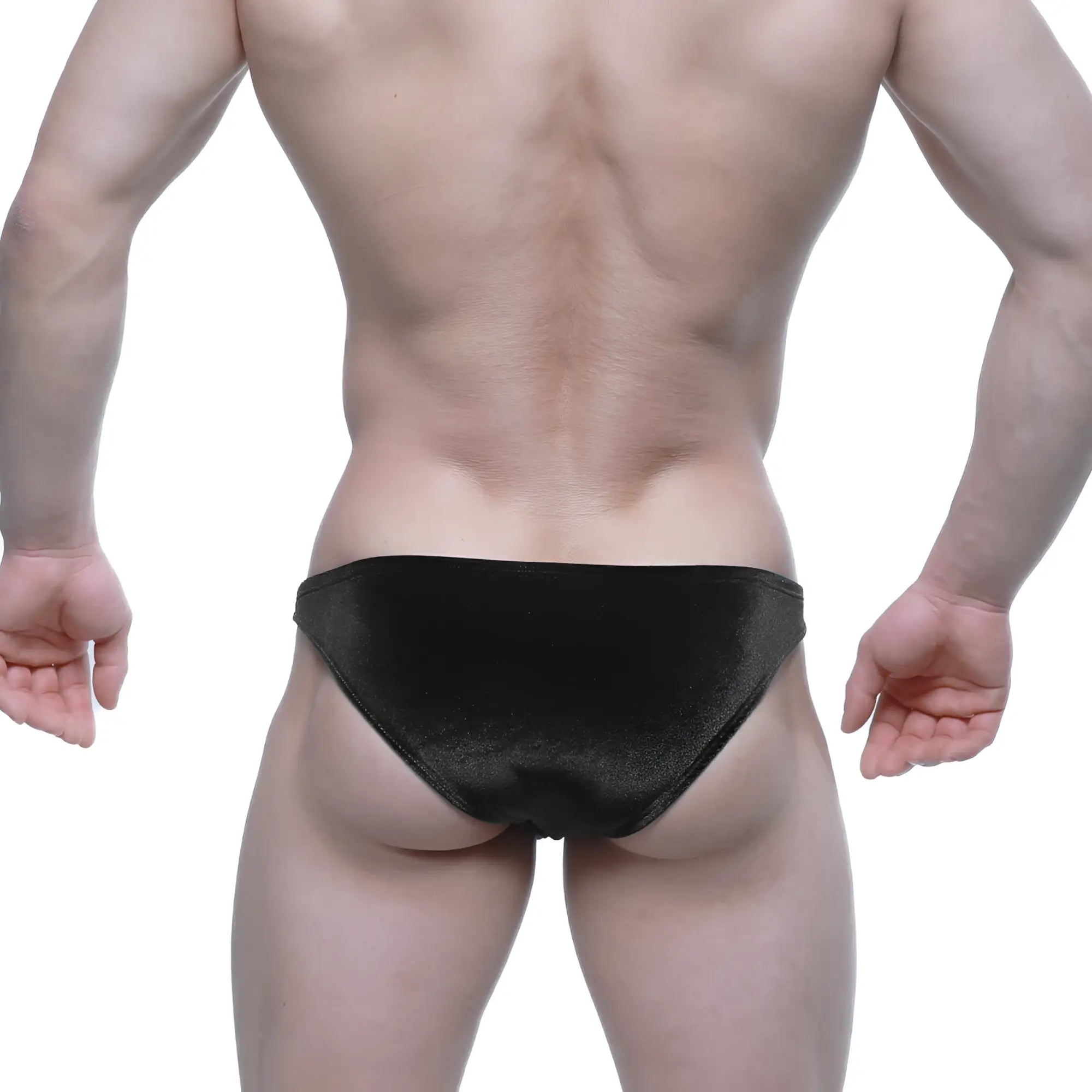 MetroMaleWear Sindbad bikini black velvet briefs with a subtle textured pattern for stylish men’s underwear