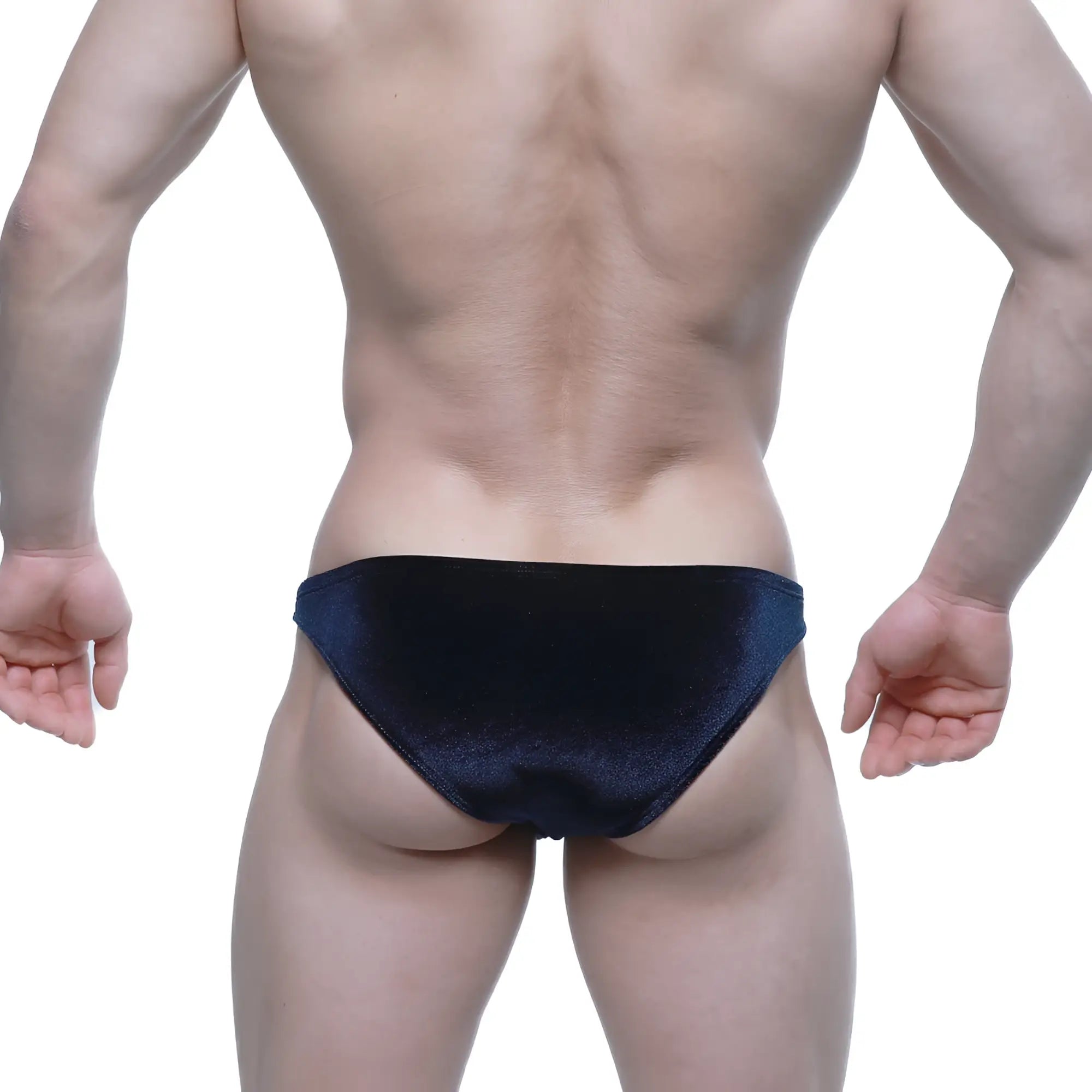 MetroMaleWear Sindbad bikini briefs in black velvet featuring a sleek design for comfortable everyday wear
