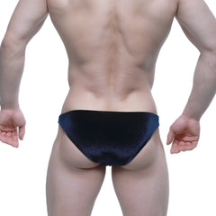 MetroMaleWear Sindbad bikini briefs in black velvet featuring a sleek design for comfortable everyday wear