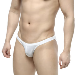 Metro malewear slim bikini white sheer mesh thong with narrow waistband shown from the back side
