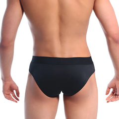 Black briefs metroMalewear snap brief black 2222-20 feature smooth form-fitting design with elastic waistband