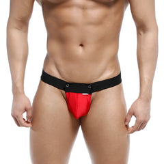 Red and black MetroMaleWear SNAP JOCK STRAP red 2211-12 athletic briefs with snug fit and bold red front panel