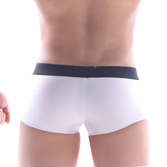White briefs with black elastic waistband from MetroMaleWear snap trunk white 2223-00 for comfortable daily wear