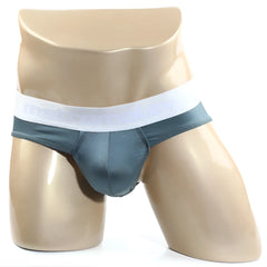 Dark teal satin briefs with white elastic waistband and subtle MetroMaleWear branding MetroMaleWear Spark Brief Green 5006-07