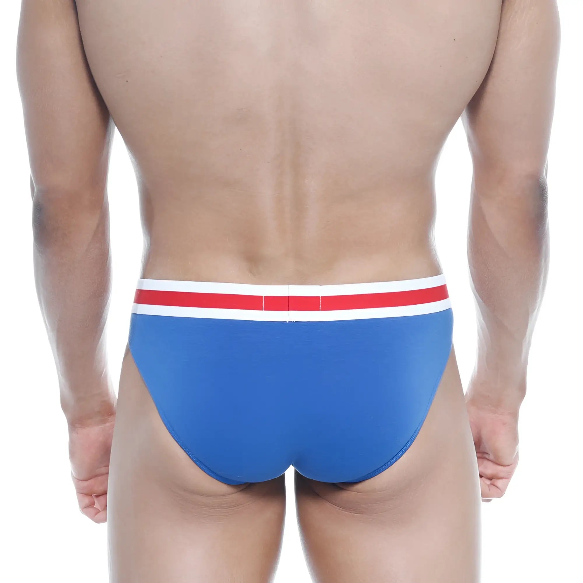 Metro male wear spartacus brief royal 3804-18 blue briefs with red and white striped waistband for comfortable fit