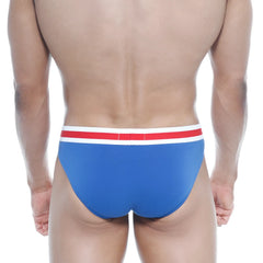 Metro male wear spartacus brief royal 3804-18 blue briefs with red and white striped waistband for comfortable fit
