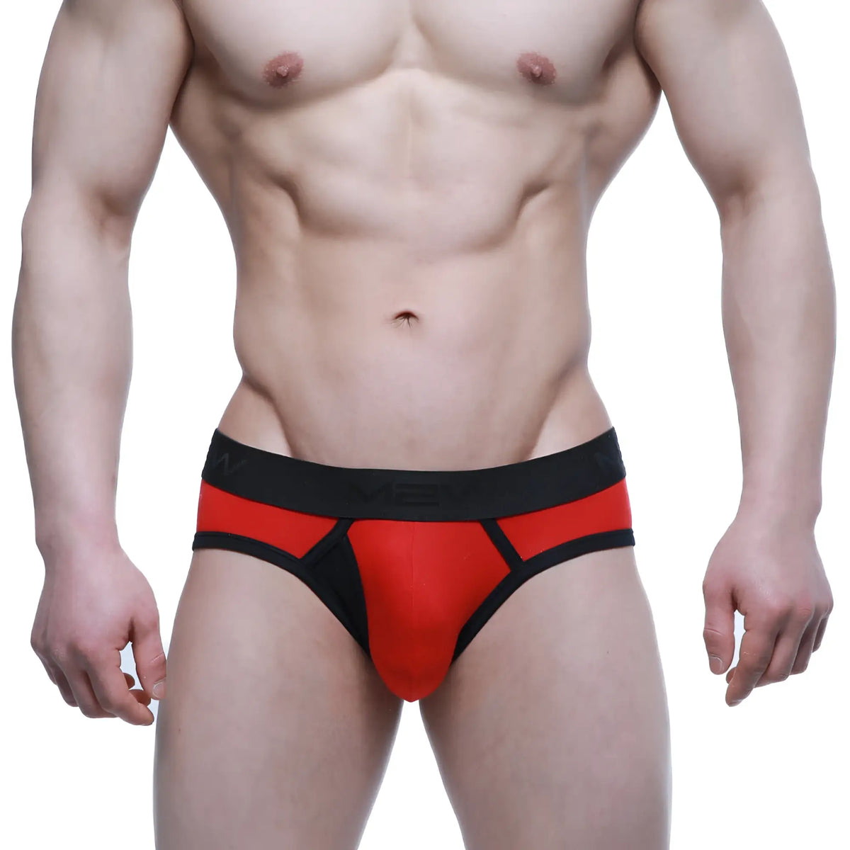 Red and black metro male wear strike brief 1103-12 athletic briefs with sleek form-fitting design for active wear