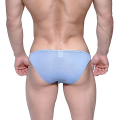 MetroMalewear sunbathing bikini blue stripe 2004-40 light blue and white striped men’s briefs in soft breathable fabric