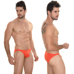 Vibrant orange briefs with sleek form fitting design from metromalewear sunbathing bikini coral 2004-14 product