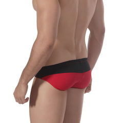 Red and black metro male wear sunrise bikini briefs with sleek form-fitting design for comfortable daily wear