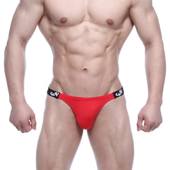 Red athletic briefs metro malewear sup bikini valentine red with black waistband featuring white sup branding