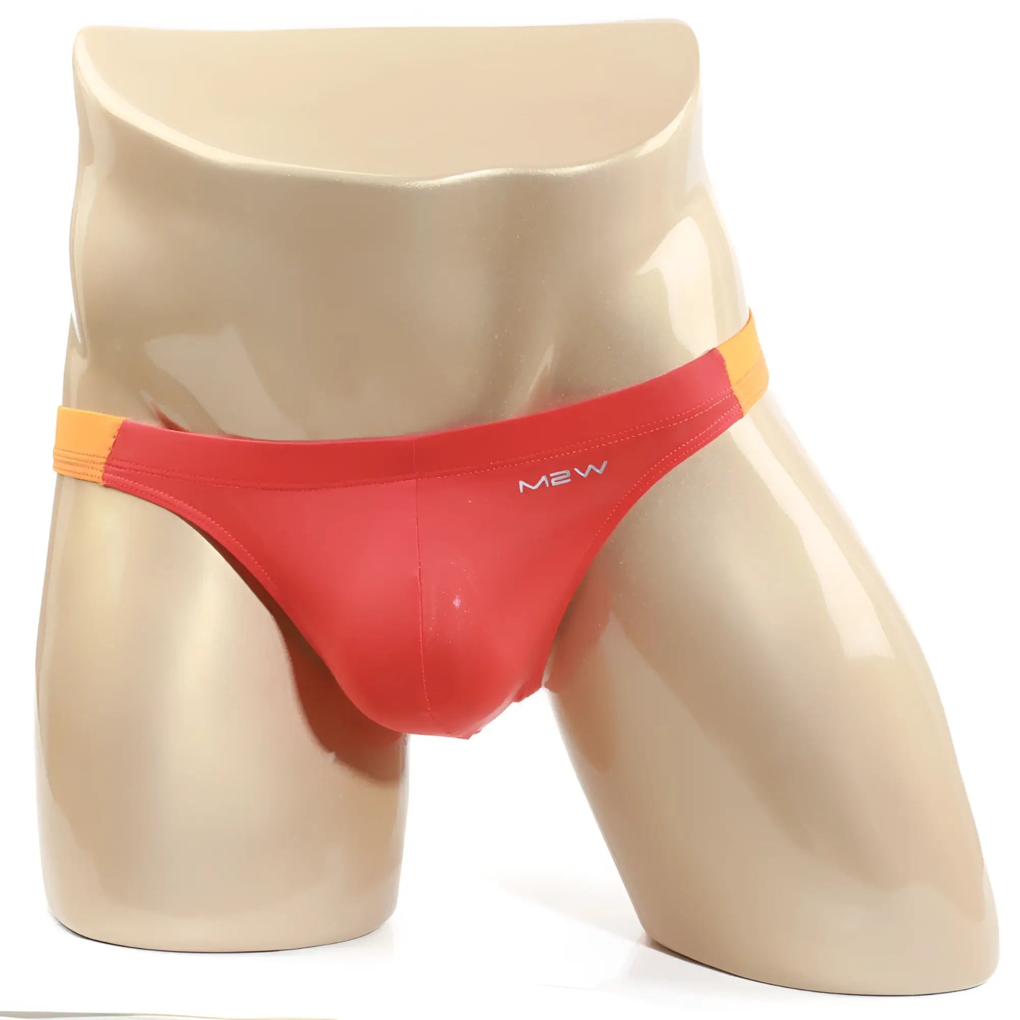 Metro male wear tasman thong orange 5032-14 red and orange glossy finish briefs front view