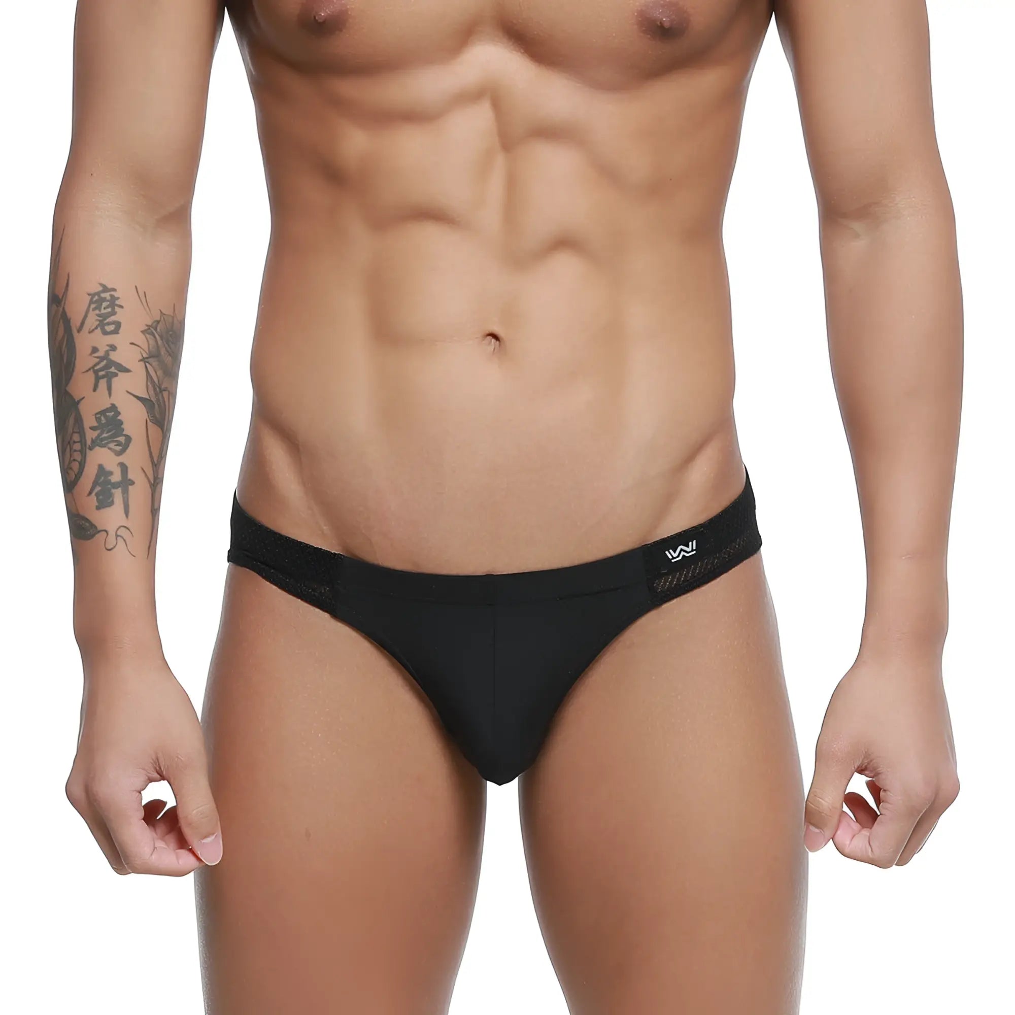 MetroMaleWear Terra Bikini black 5103-87 briefs with subtle textured pattern on waistband ideal for daily wear