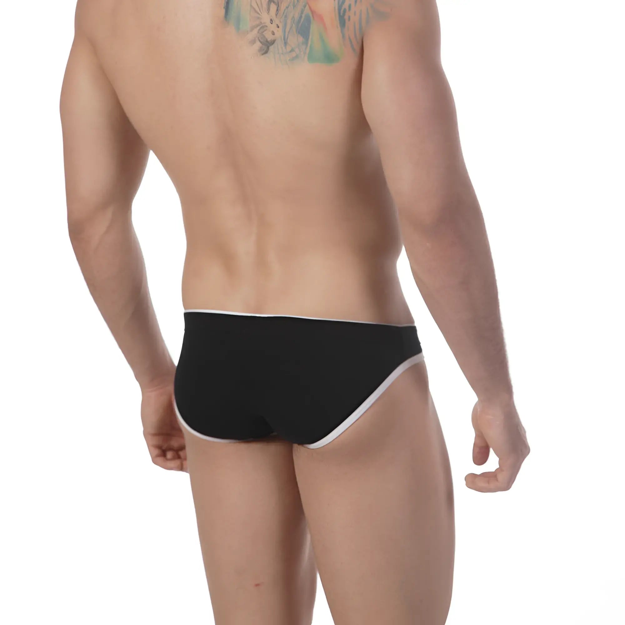 Black briefs with white trim metroMalewear terrace hip brief 3106-20 designed for comfortable daily wear