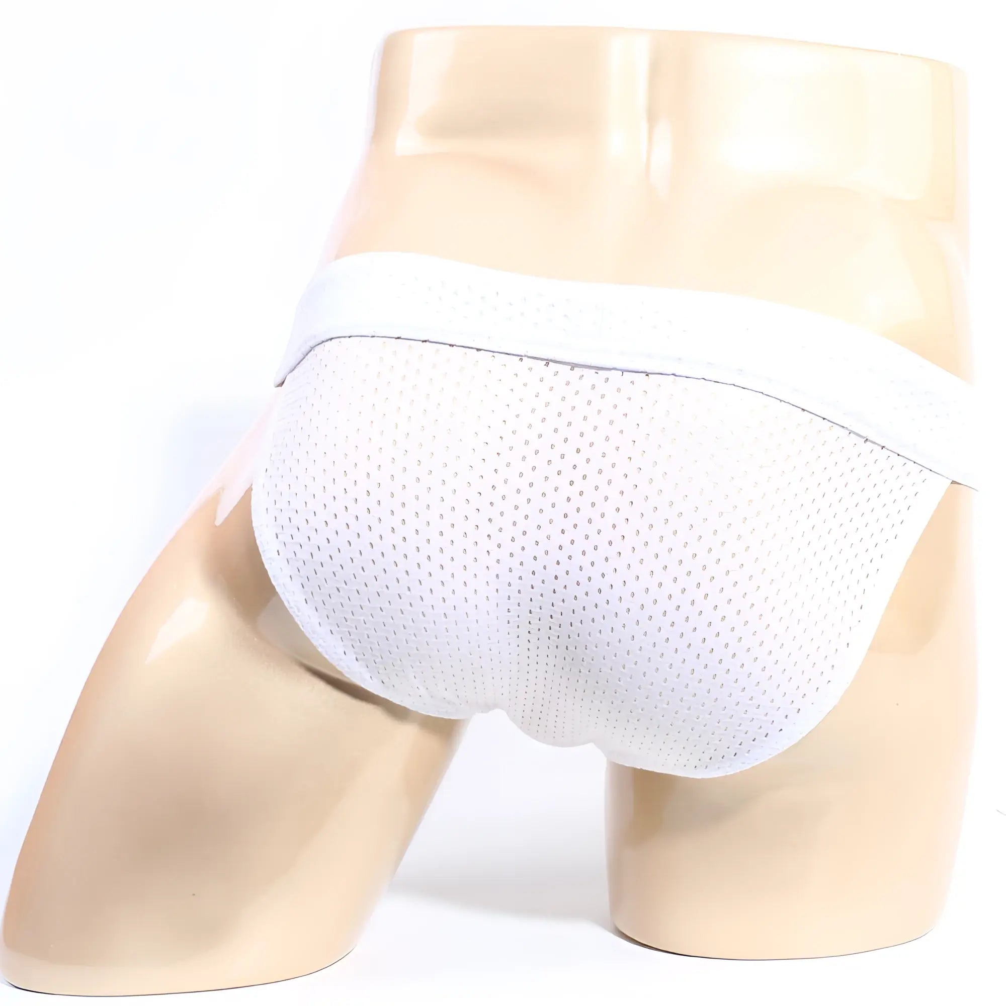 MetroMaleWear tull bikini white mesh briefs with solid white waistband for comfortable everyday wear