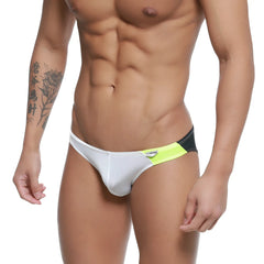 MetroMaleWear TXM bikini white 5143-00 white and neon green athletic briefs with black accent stripe front view