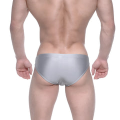 Silver metallic briefs metro male wear ultimo bikini gray 4963-10 with sleek form-fitting design
