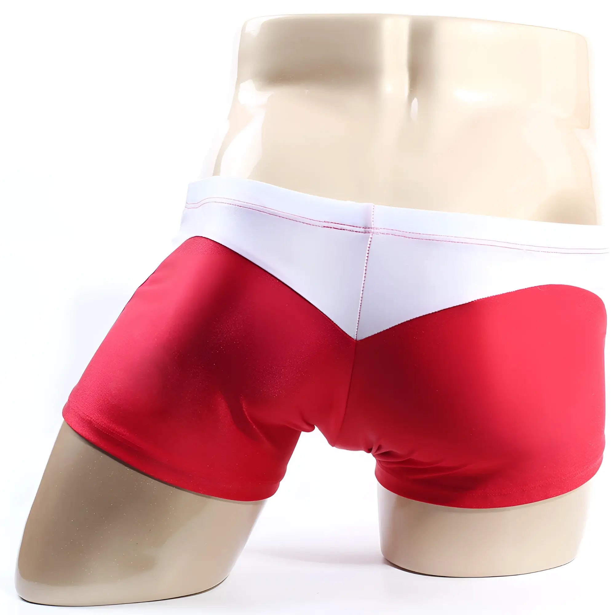 MetroMaleWear ultra square cut red and white boxer briefs with sleek form-fitting design for comfortable wear