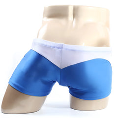 Blue and white metro malewear ultra square cut royal men’s briefs made of shiny stretchy fabric