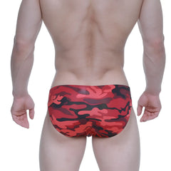 Metro malewear urban camo bikini 5103-m90 red and black camouflage patterned swim trunks for men