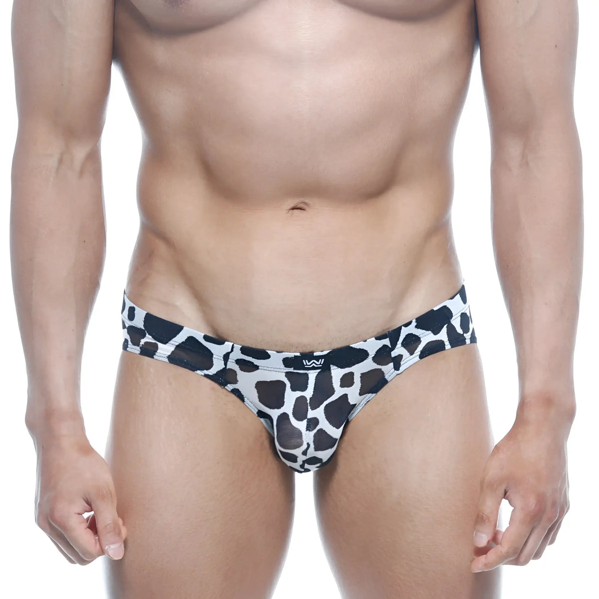 Black and white cow print briefs metro male wear vasco hip brief dalmatian 5103-77 with breathable fabric