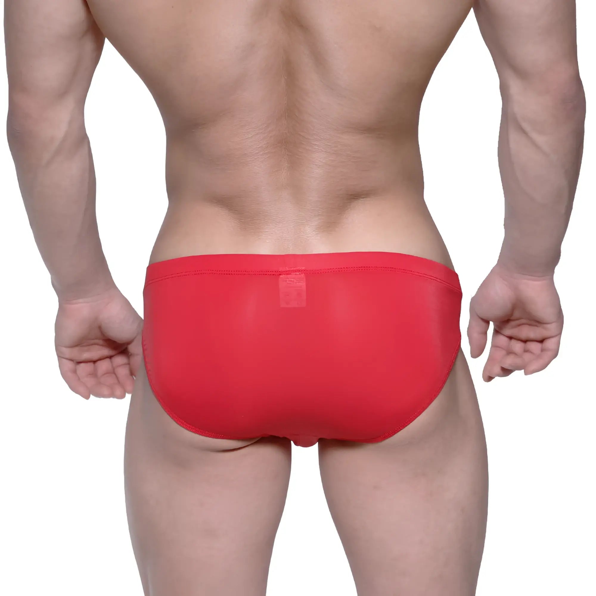 MetroMaleWear Vasco hip brief red 5103-12 sleek form-fitting swim trunks with smooth glossy finish front view