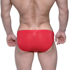 MetroMaleWear Vasco hip brief red 5103-12 sleek form-fitting swim trunks with smooth glossy finish front view