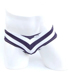 MetroMalewear ventura brief stripe 2713-40 navy and white striped men’s briefs with chevron pattern front view