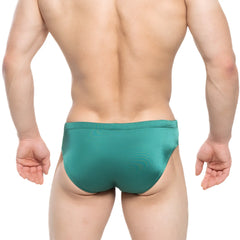 MetroMaleWear Versity swim brief green shimmering teal with sleek form-fitting design ideal for swimming and beachwear