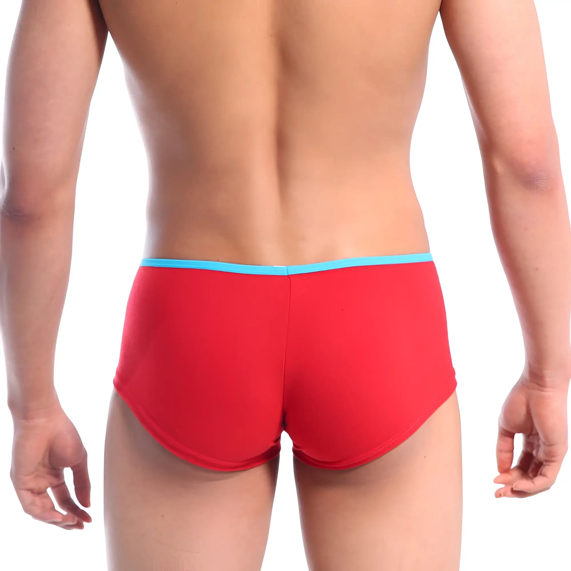 MetroMaleWear vigor trunk crimson 2126-12 red briefs with light blue waistband in a comfortable fit