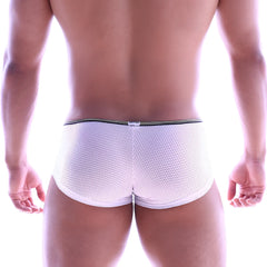 MetroMaleWear vigor trunk white mesh briefs with black elastic waistband for breathable everyday wear