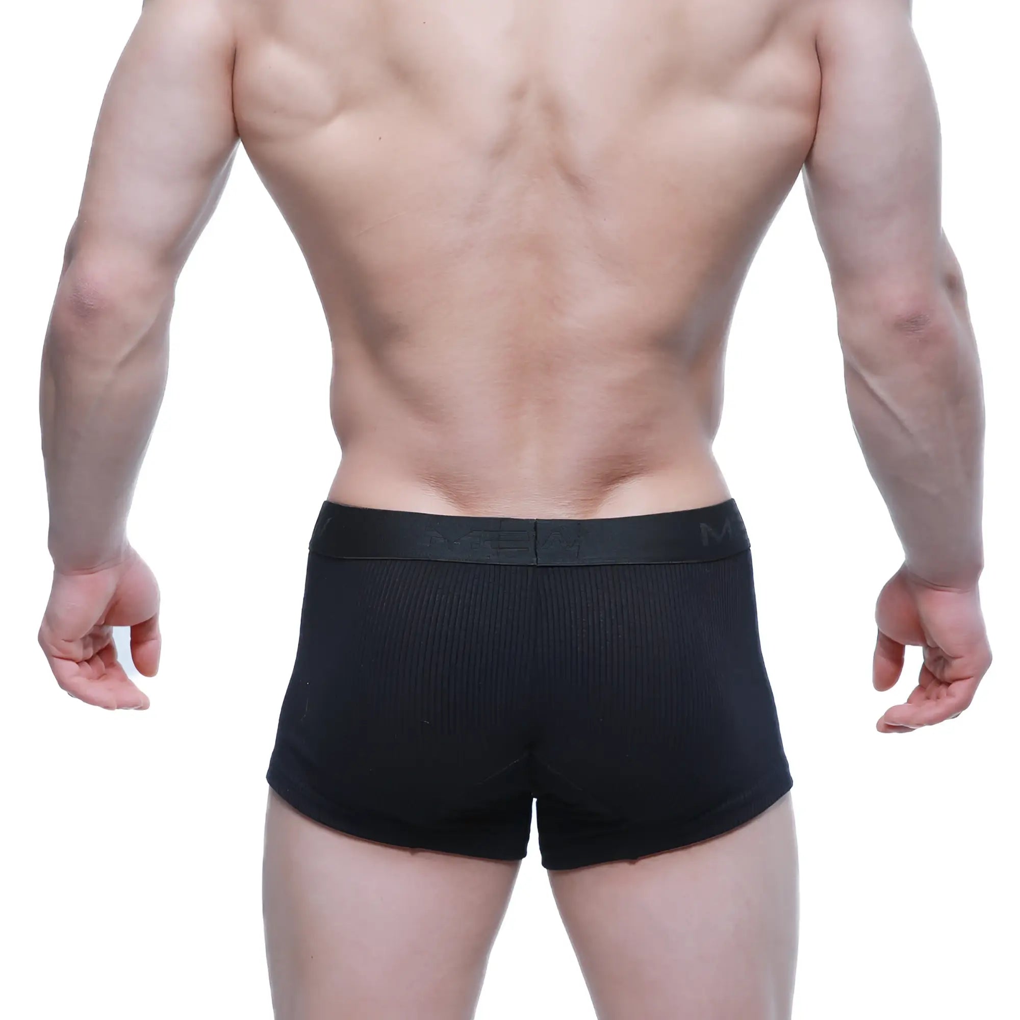 Black ribbed metro male wear voltz boxer brief with smooth elastic waistband and comfortable fit for everyday use