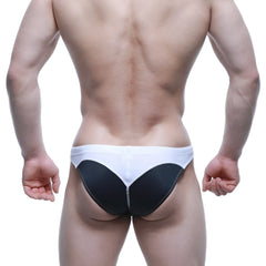 MetroMalewear WAHOO swim bikini black 4989-20 white and black two-tone briefs with sleek contoured design