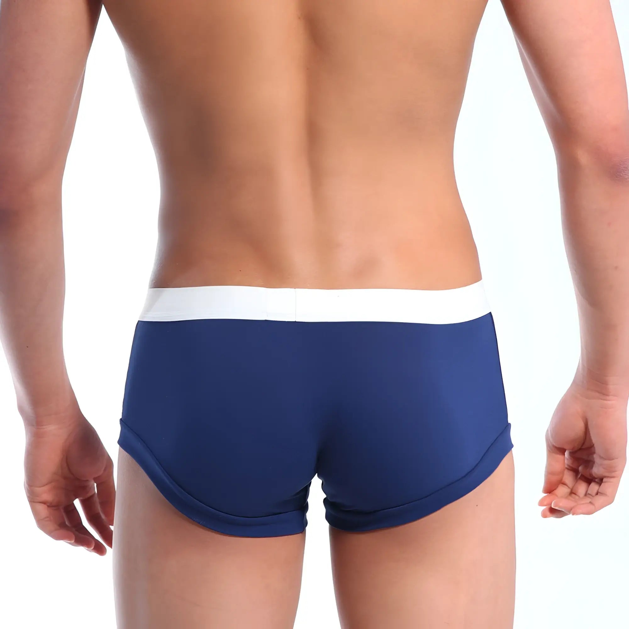Navy blue briefs with a white elastic waistband from MetroMaleWear Waistband Boxster dark blue 2110-28