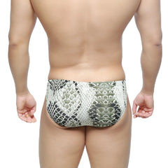 Metro male wear wild bikini 5103-95 silver and black snake scale patterned swim trunks for men