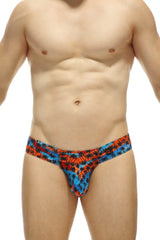 Mini boxer cheek temae vibrant orange and blue tropical palm tree patterned men’s briefs with comfortable fit