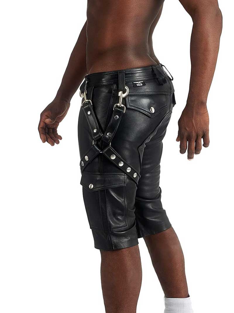 Mister B Leather Leg Harness Black 602804 Size L/XL