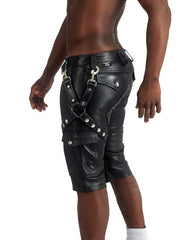 Mister B Leather Leg Harness Black 602804 Size L/XL