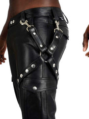 Mister B Leather Leg Harness Black 602804 Size L/XL